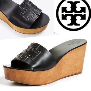 Tory Burch Ines 88mm Black and Brown Platform Sandals